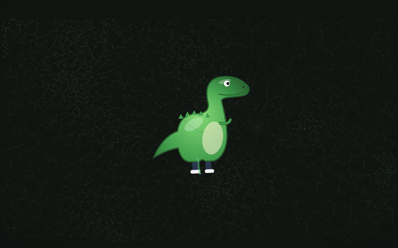 One point inflates into a six-foot inflatable dinosaur costume, a person’s jeans and sneakers showing underneath.