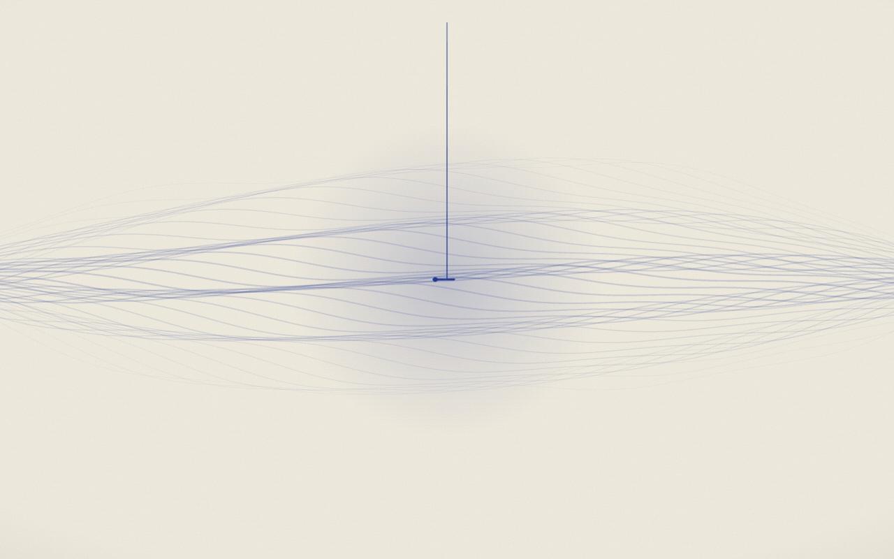The ink pools and spreads into a river of fine blue lines across the paper, then gathers back into one line.